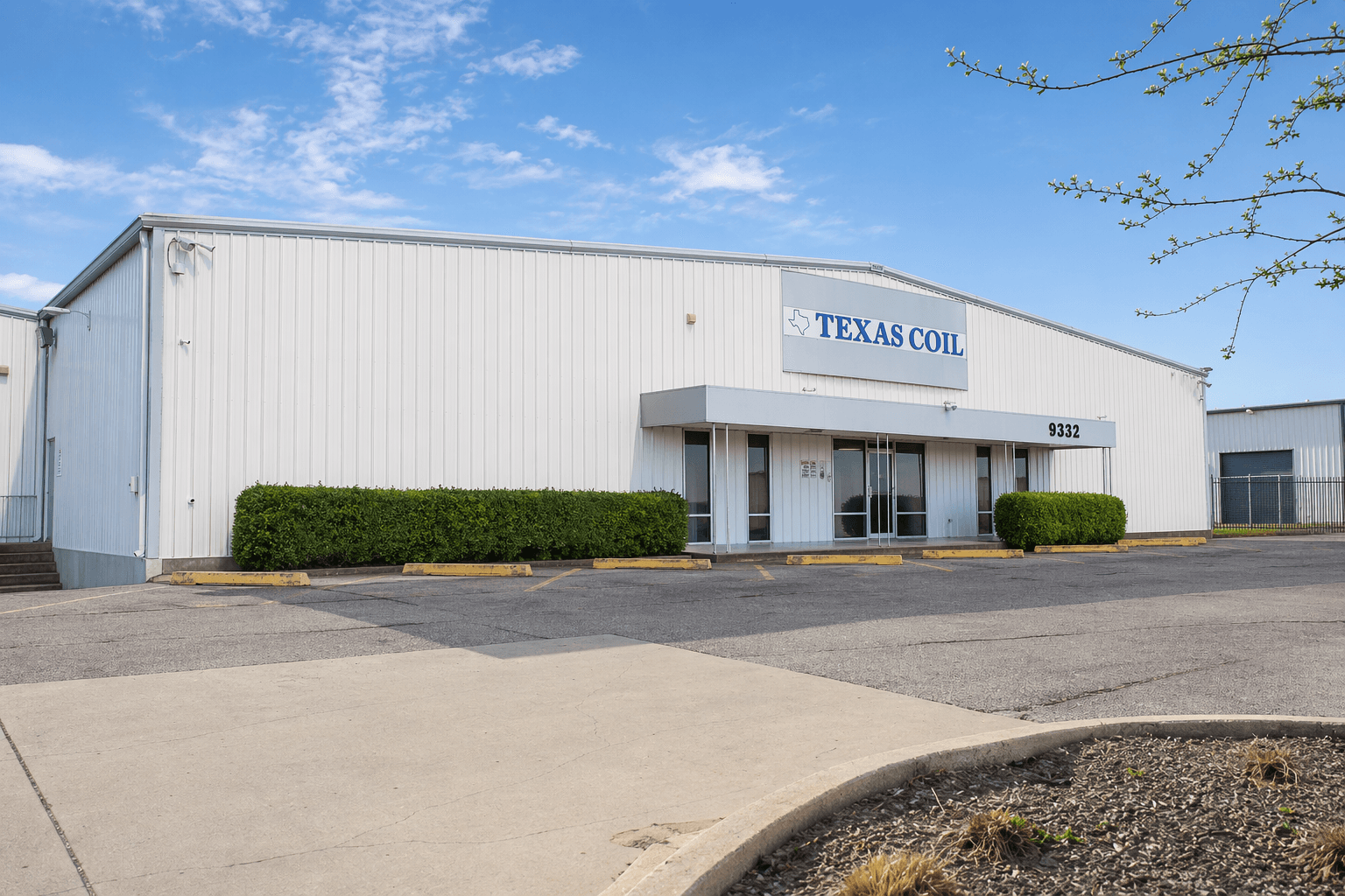 Front exterior of the Texas Coil Company building in Fort Worth